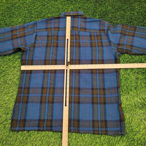 Vintage 90s Van-Heusen Plaid Button Shirt Large 24x29 Baggy - Picture 6 of 13